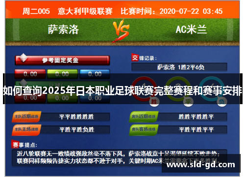 如何查询2025年日本职业足球联赛完整赛程和赛事安排
